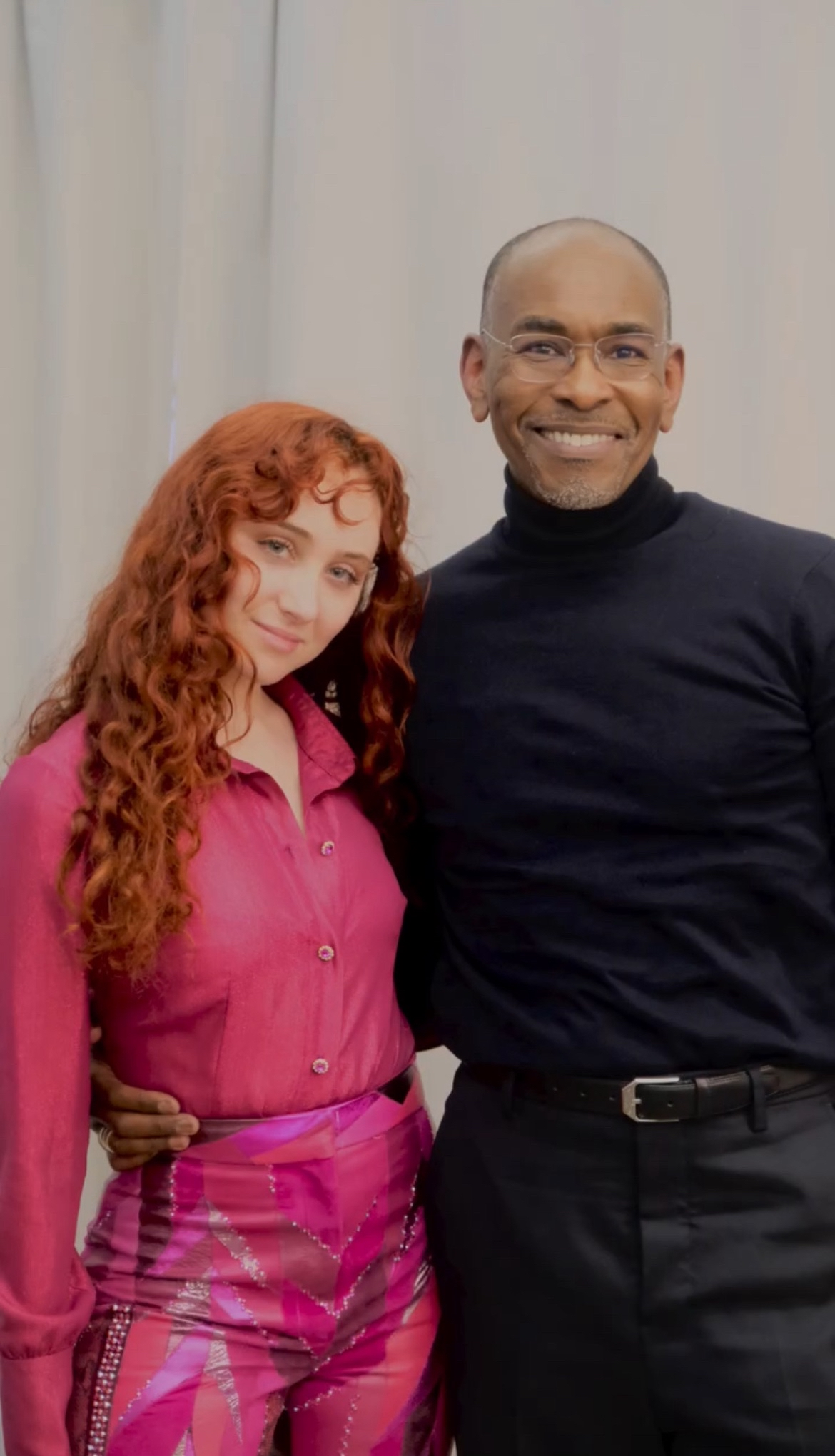 Chappell Roan wearing pieces of her Met Gala Outfit, Designer Paul Tazewell standing next to her